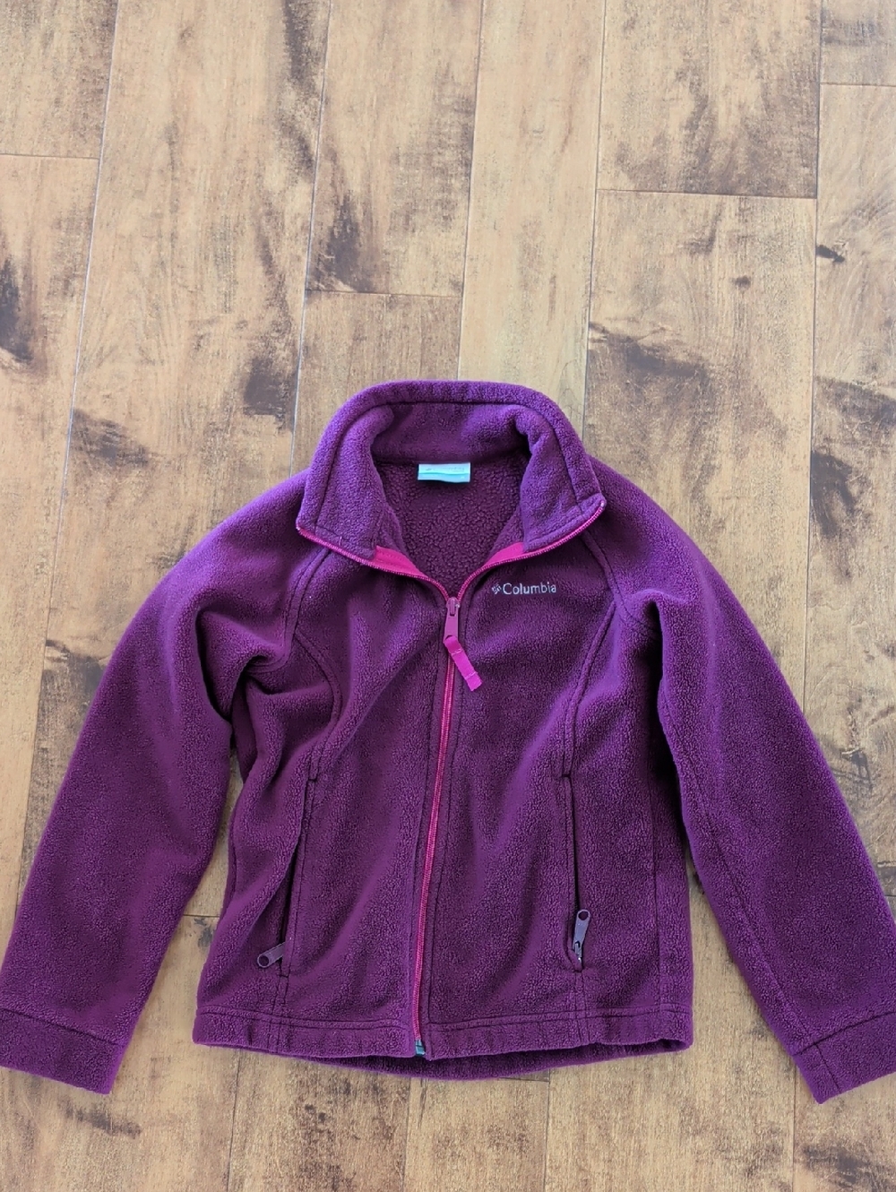 Columbia Deep Purple Fleece Jacket with Light Blue Label